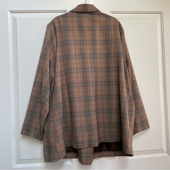 Old Navy Taylor Relaxed Plaid Pockets Two Button Suit Jacket Blazer Office Work - Picture 7 of 11